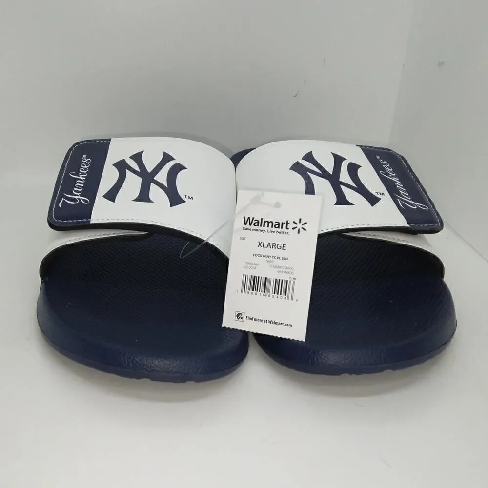 Yankees MLB Mens NEW w/TAGS Blue & White Slip-on Sandals - sz. XL